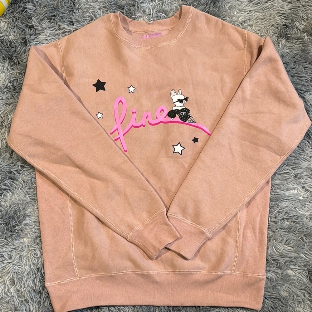 Five Fears Pink Sweatshirt with Star Graphics